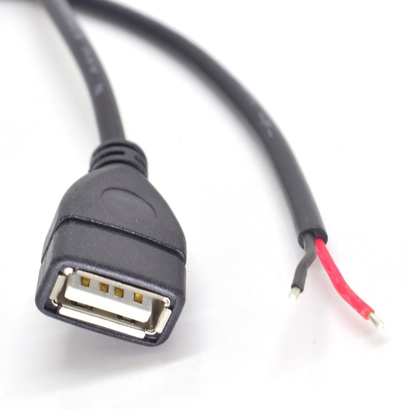 2PCS USB Pigtail Cable 3.3Ft(1M) USB 2.0 Female Jack to Open-End 2 Wires 20AWG 5 gallery