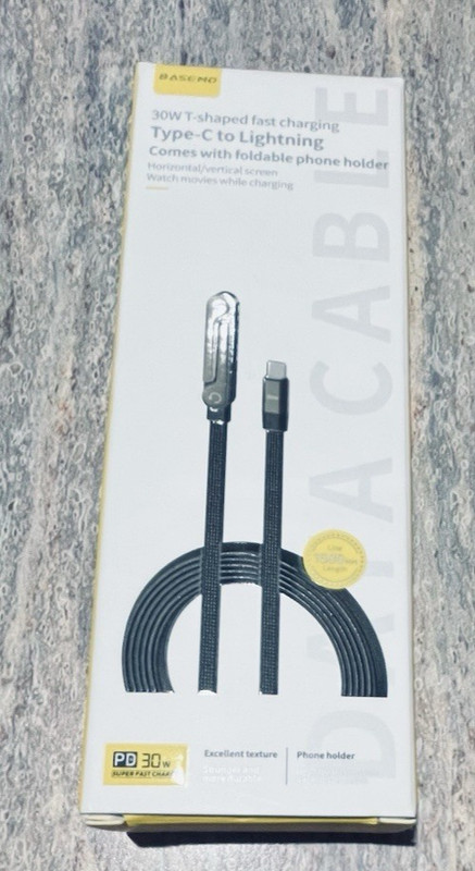 240W Fast Charging Cord – 2-in-1 Invisible Holder Charger Cable with Phone Stand