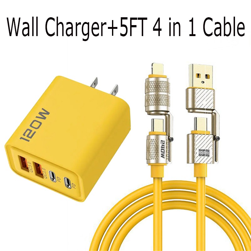120W Supe Fast Charging USB Type C Wall Charger For Samsung iPhone Android Phone