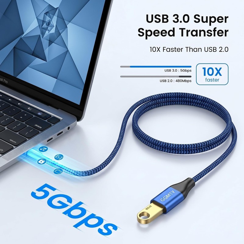 25FT USB 3.0 Extension Cable Type A Male to Female Extender 5Gbps Braided gallery
