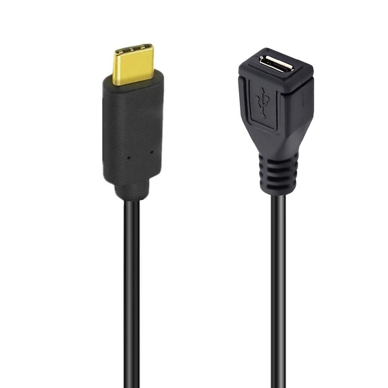 90 Degree Micro USB to Type C Cable Male to Female OTG Adapter USB C Straight gallery
