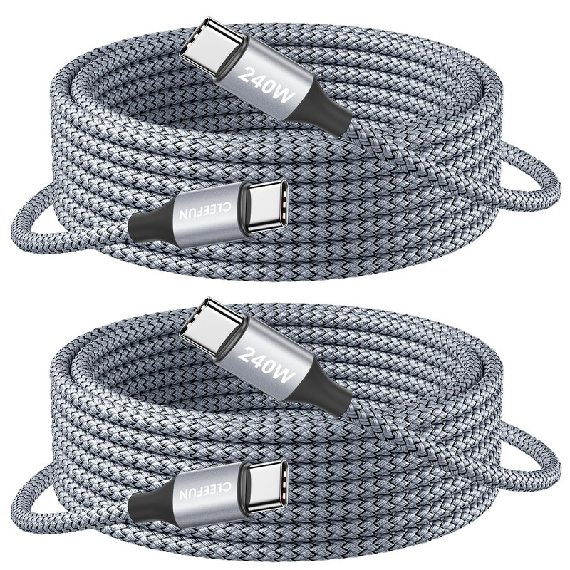 USB C to USB C Cable 240W, (10Ft, 2-Pack) Type C Charger Cord, 240 Watt Super Fa