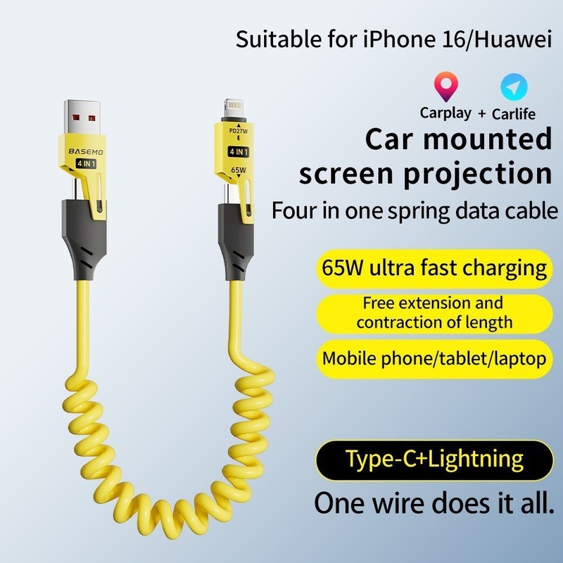4 in 1 Universal Functional USB Charging Cable 6Ft Fast Charging Data Sync