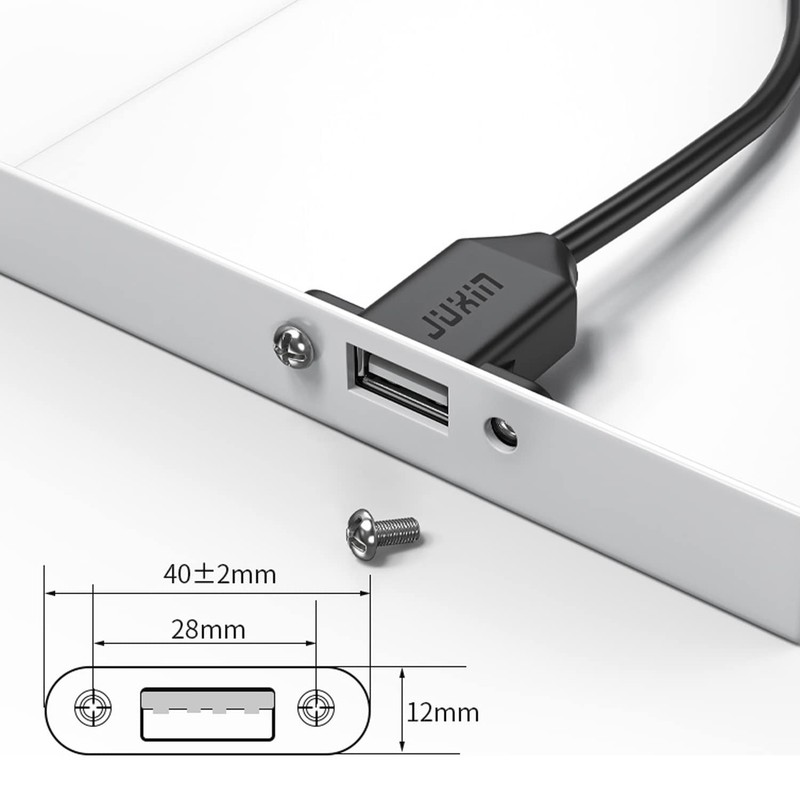 2 PCS 1.5ft USB 2.0 Male To Female Extension Cable Panel Mount Extender Cord gallery