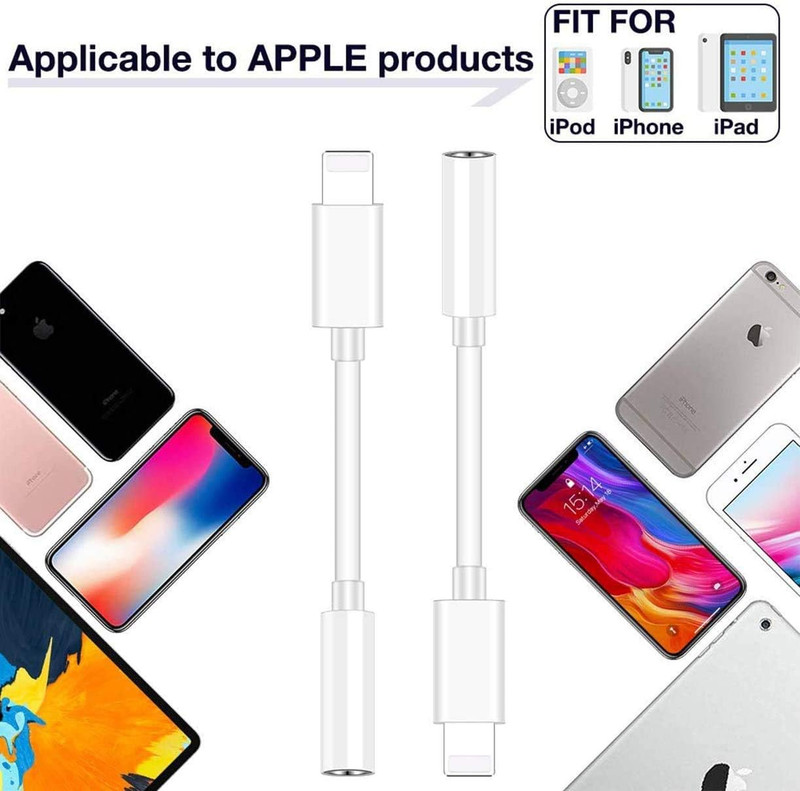[Apple Mfi Certified] Lightning to 3.5 Mm Headphone Jack Adapter, 2 Pack Earphon gallery