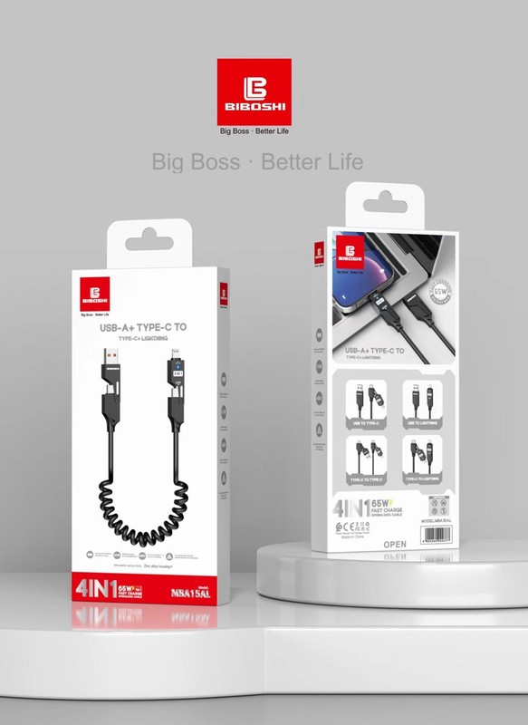 4 IN 1 data Transfer And Fast Charging Cable, 5FT Long, Fully Compatible gallery
