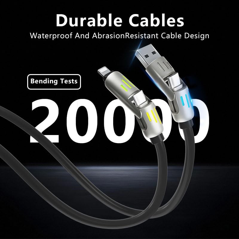 240W 4-in-1 Multi USB Charging Cable with LED Indicator, Fast Charging & Data... gallery