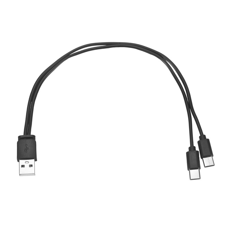 1 Pcs Multi USB A to 2 USB Type C 2 in 1 Splitter 12 Inch, Black