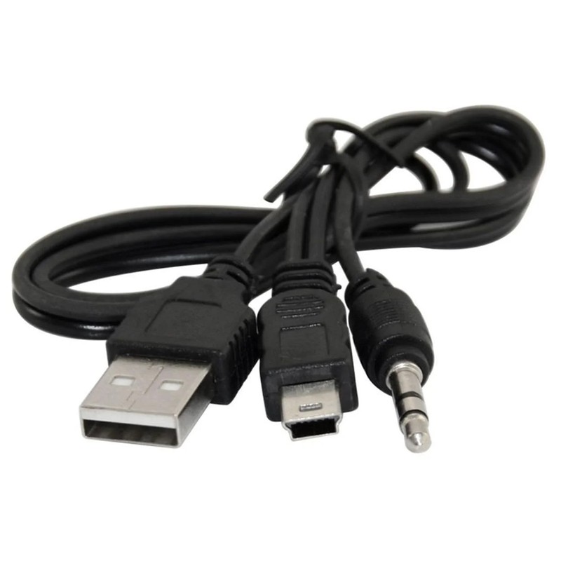2 Pack Mini USB Audio Cable with USB 2.0 Charging Power Supply Cord to Mini B Ma gallery