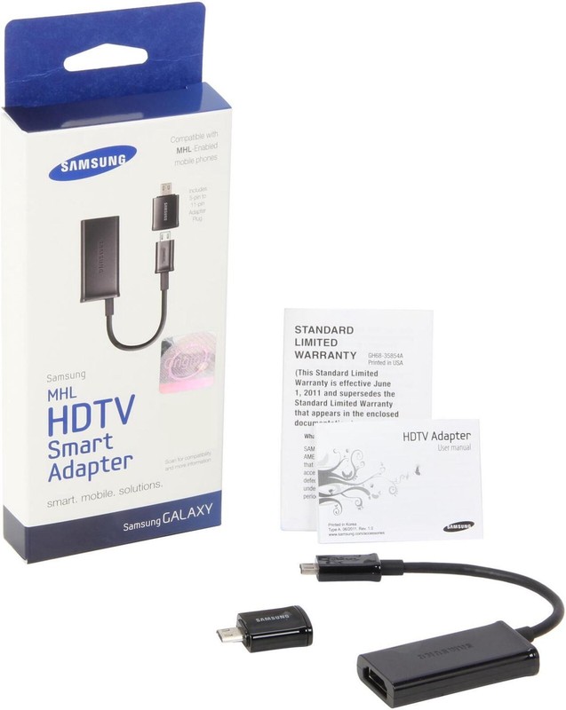Genuine Samsung MHL Micro-USB to HDMI Adapter w/Universal Tip EIA2EBE – RETAIL