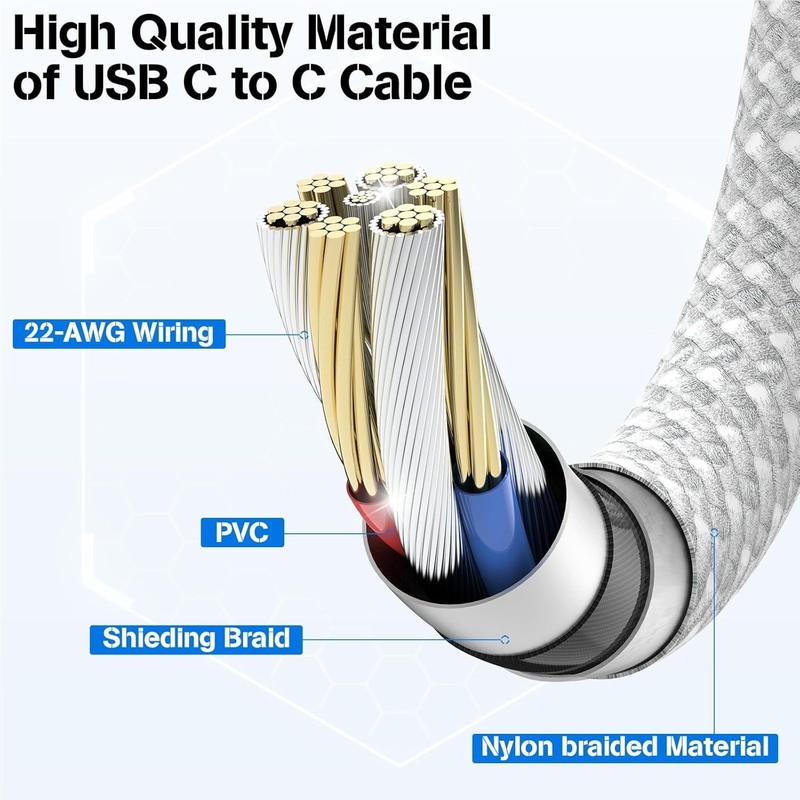 3x Original Carga Rapida USB-C De 60W Cable Cargador ParaiPhone 17 16 15 Pro Pl gallery