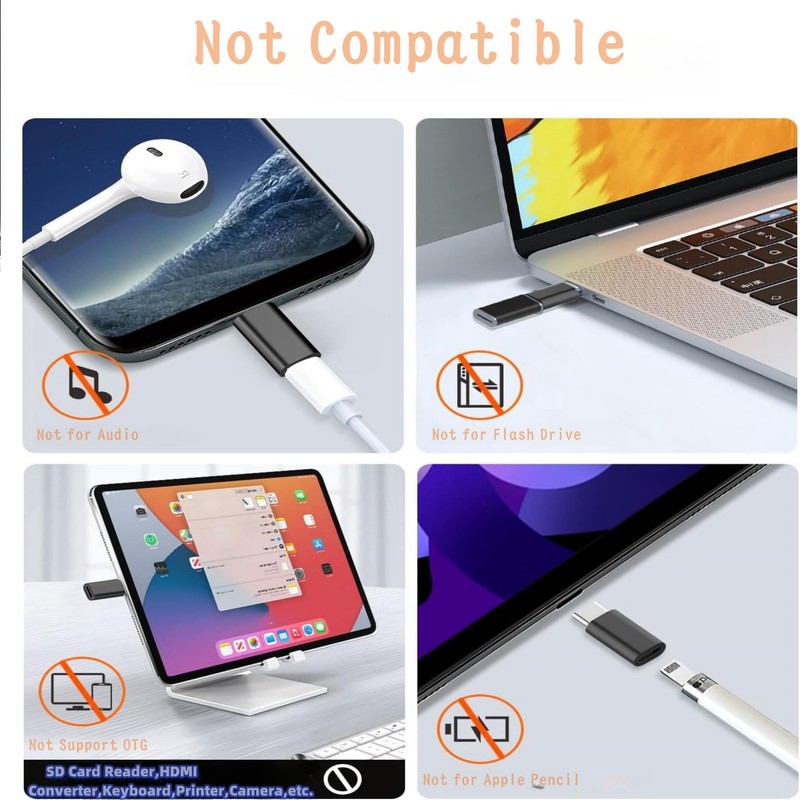 4-Pack【USB C Male to Ligh-tning】&【Light-ning to USB C Female】Adapter,Support ... gallery