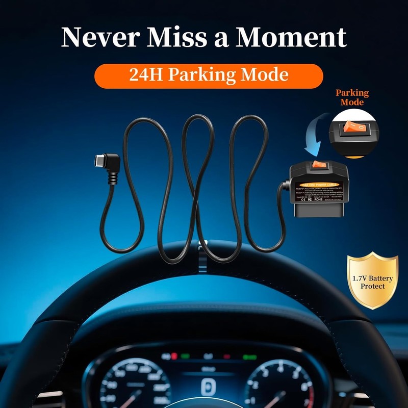 XMSJSIY OBD Power Cable for Dash Camera Type C OBD2 Power Cable Adapter Hardwire gallery