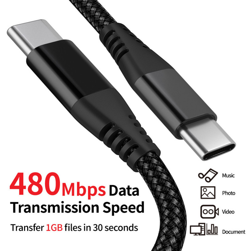 60W Type-C Cable USB-C to USB-C Fast Charger Charging 10FT Cord For iPhone 15 16 gallery