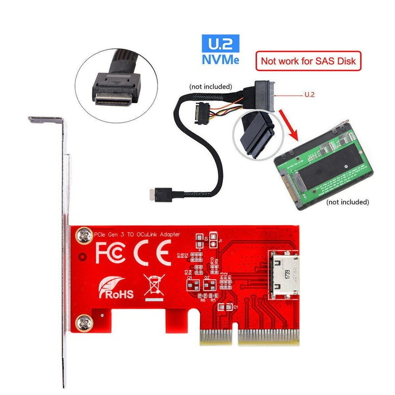 Chenyang PCI-E 3.0 Express 4.0 x4 to Oculink Internal SFF-8612 SFF-8611 Adapter gallery