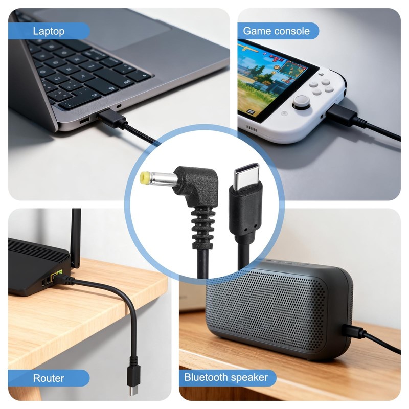USB to DC Power Cable 12V 3A 36W 4.0x1.7mm 6.6ft USB to DC Barrel PD Trigger ... gallery