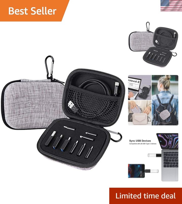10-Piece USB Type C Adapter Kit with Case & Carabiner for Travel Efficiency