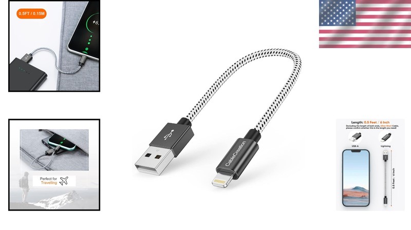 MFi Certified 3-Pack 6-Inch iPhone Charging Cable - Fast Charging, Durable Cord gallery