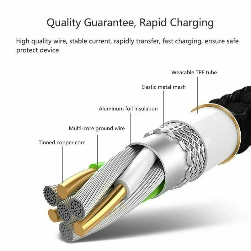 Heavy Duty Micro USB Fast Charger Data Cable Cord For Samsung Android HTC LG Lot gallery