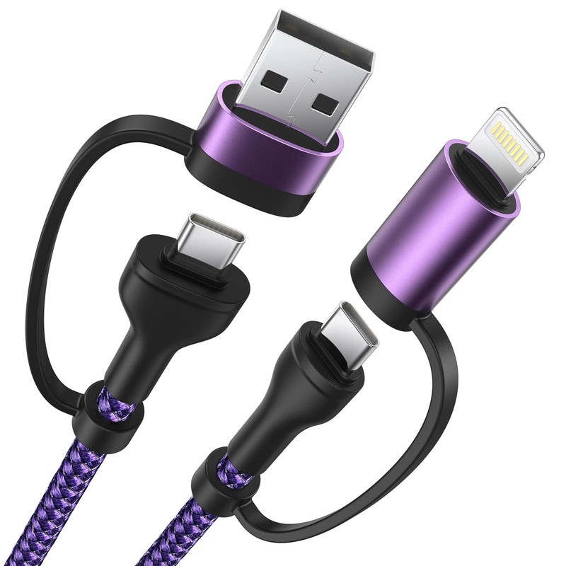4 in 1 Charging Cable 60W 6FT Apple MFi Certified USB C to Lightning Cable Ny…
