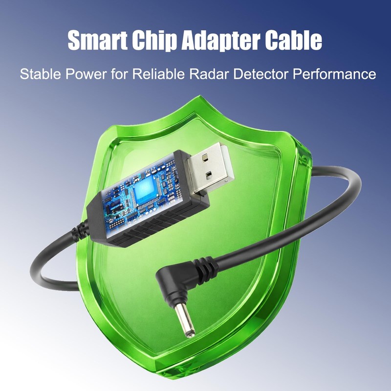 Radar Detector Power Cable - USB to DC3.5 Plug, with Cobra RAD 350,380,450,48... gallery