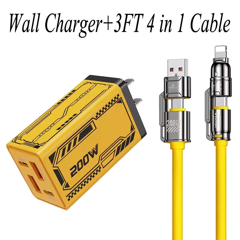 200W Super Fast Charging USB Type C Wall/Car Charger For All Cell Phone iPad