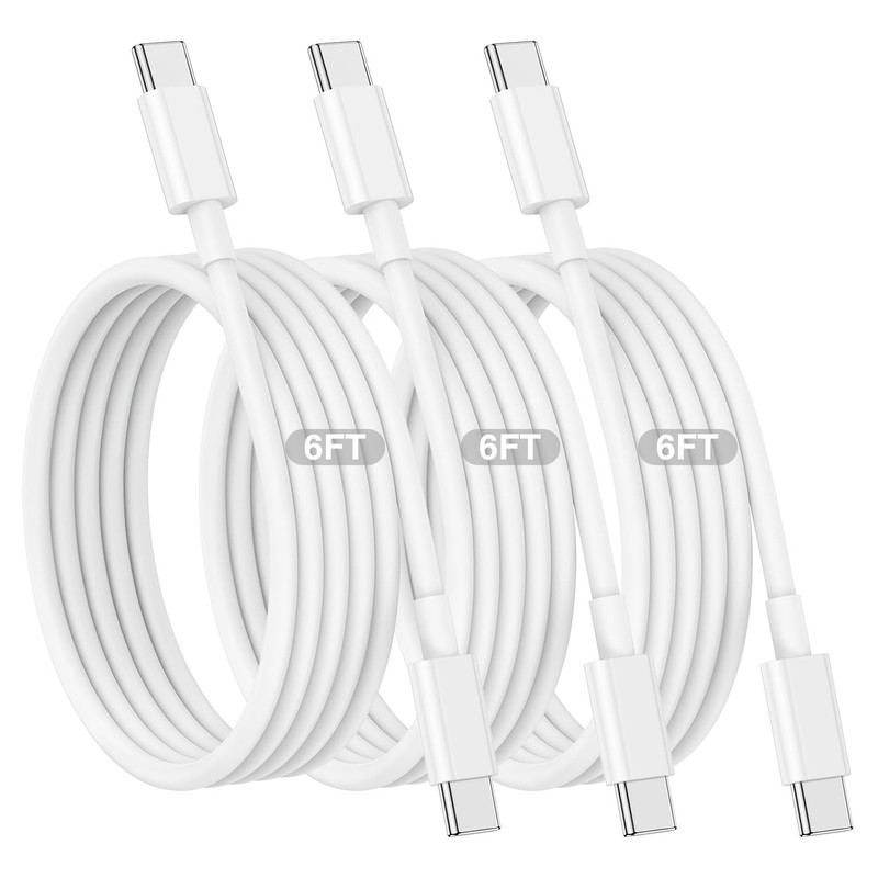 3 Pack 6FT 60W USB-to USB-Fast Charging Cable for iPhone 17 Samsung S26