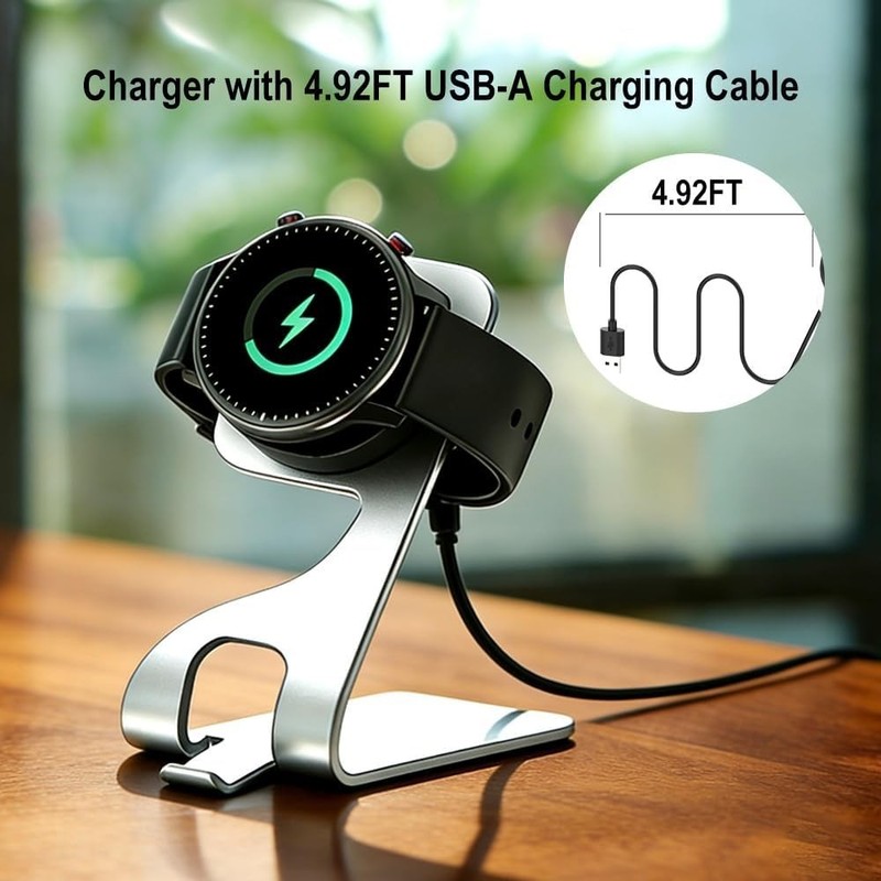 All-in-One Charger for Amazfit Active/GTR/Bip - Magnetic Dock with 4.92 Ft Cable gallery