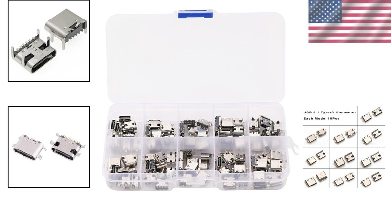 100Pcs Type-C USB Connectors - Repair Kit Assortment gallery
