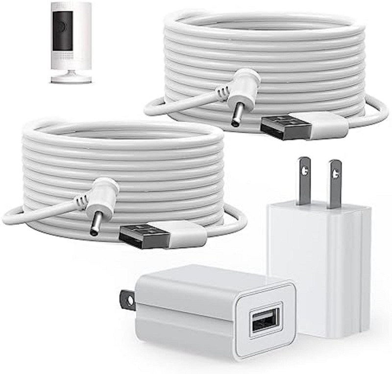2 Pack 16Ft/5M Charge Cable for Ring Stick up Cam Battery/Plug-In 3Rd Gen/2Nd Ge
