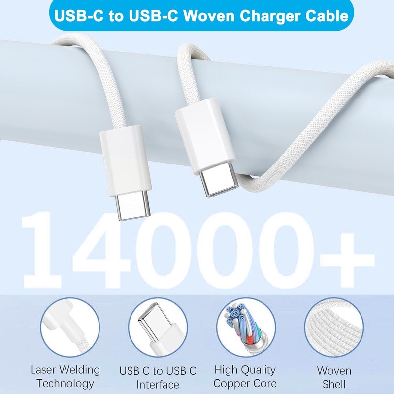 PD Fast Charger Cable 20W USB-C Power Adapter Block For iPhone Air 15 16 17 Pro gallery