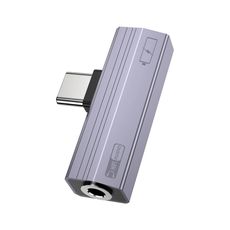 2-in-1 USB-C Jack 3.5mm Adapter + HiFi DAC Charging iPhone 17 Samsung Xiaomi