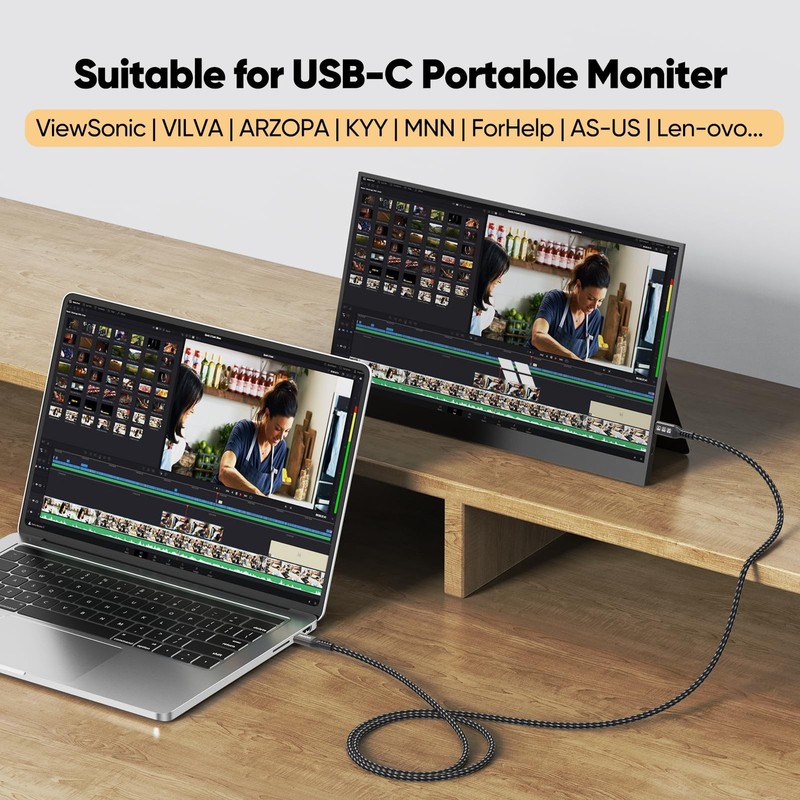 DteeDck USB C Monitor Cable 6Ft, 4K@144Hz Video Display/20Gbps Data Transfer/... gallery