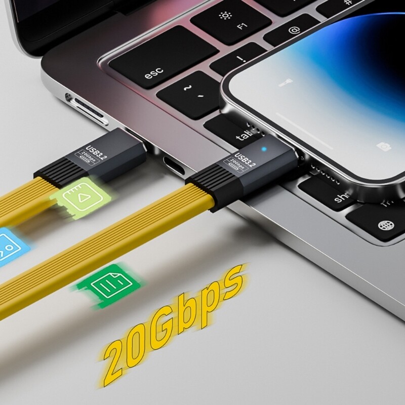 USB 3.2 Type C Soft Flexible Cable with 20Gbps Transfer OTG 8K60hz Video Support gallery