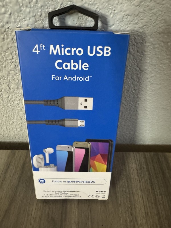 Just Wireless 4ft Micro USB Cable for Android Devices