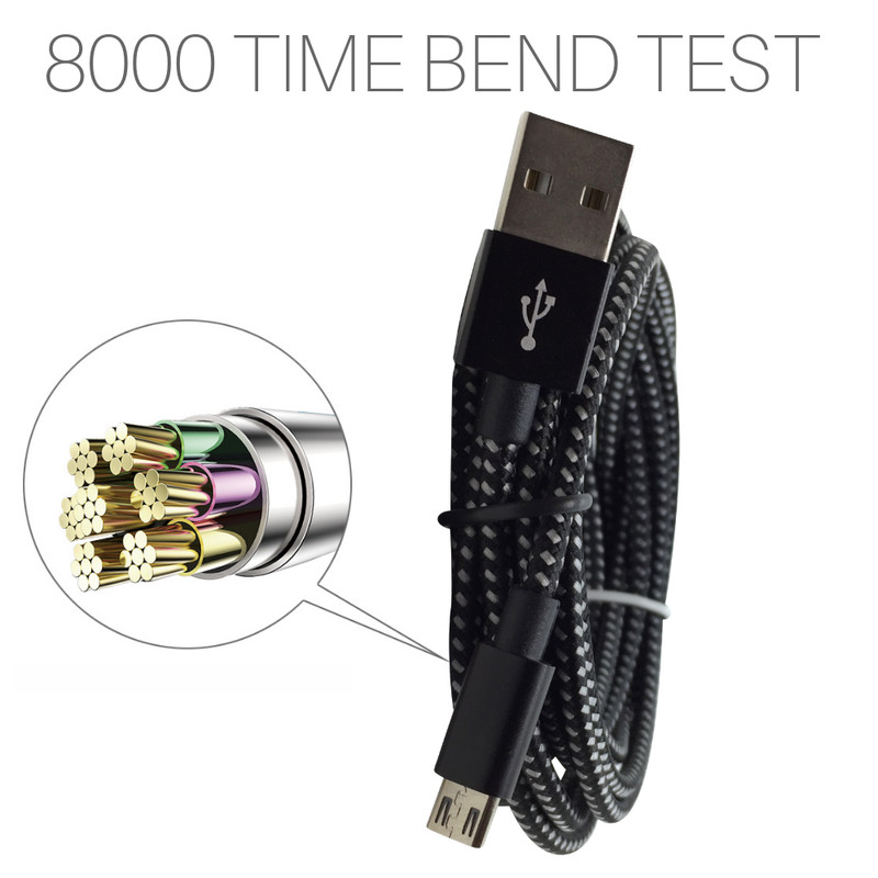Fast Charger Braided Micro USB Data Cord 3/6/10Ft USB A Plug For Samsung Android gallery