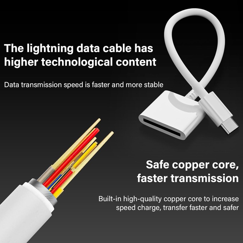 USB C to 30 Pin Female Adapter for iPhone 16, 1 Pack, White/USB-C 30Pin gallery