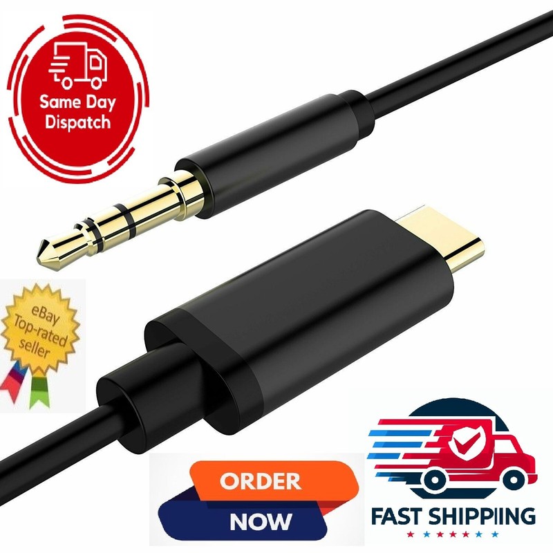 New 3.5mm AUX to Type C Stereo Cable For GALAXY A8 A9 STAR NOTE 9 S LIGHT LUXURY