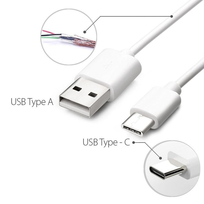 USB A to USB Type C - Packs 10 (3FT in length in White) gallery