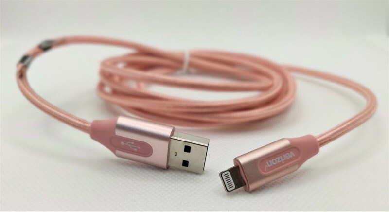 Verizon Pink Braided 6FT USB to 9-pin Charge Data Cable gallery