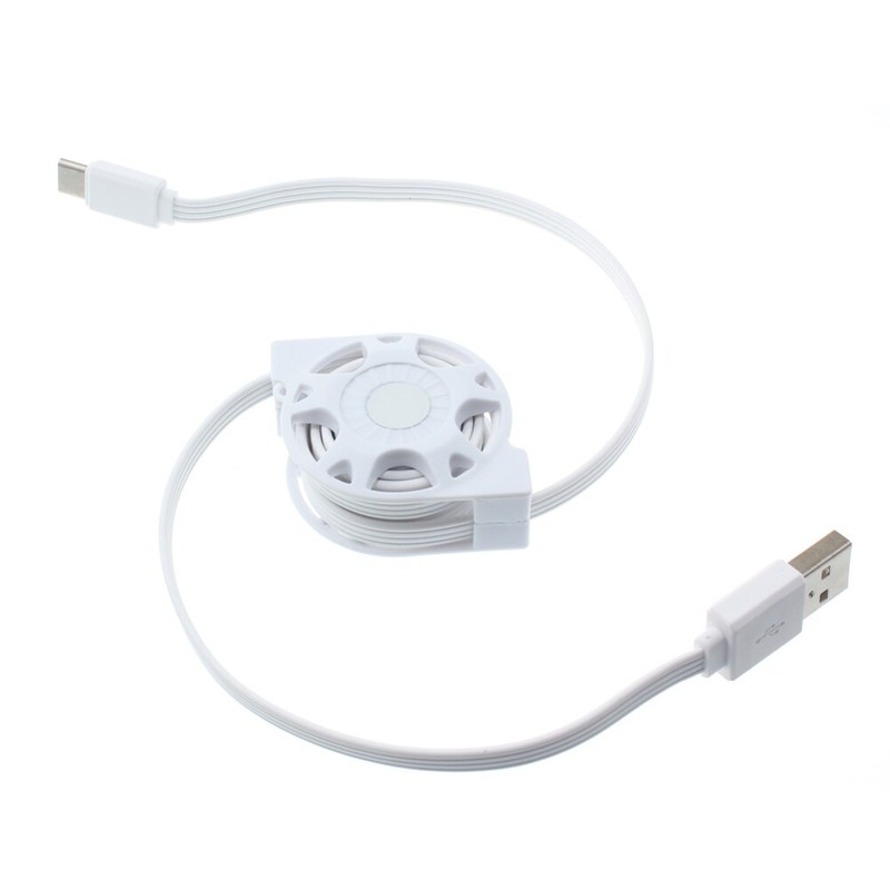 Retractable USB Cable Type-C Charger Power Cord USB-C Wire Sync for Smartphones