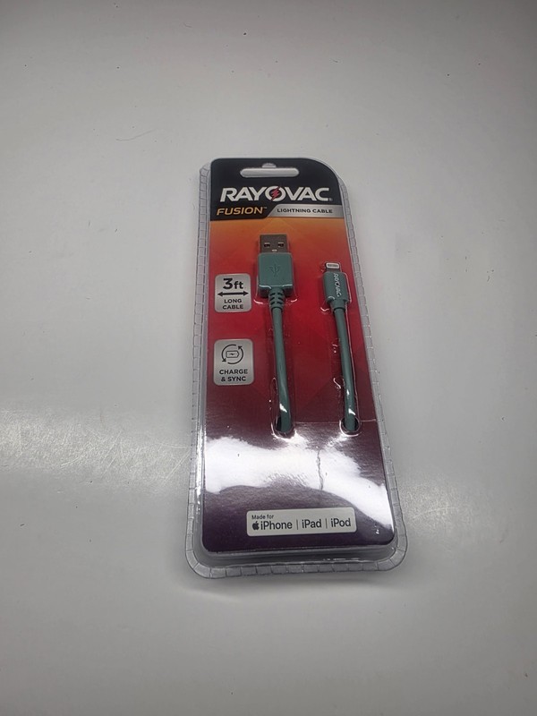 Rayovac Fusion Cable for iPhone RV2344 3 Foot Gray NEW