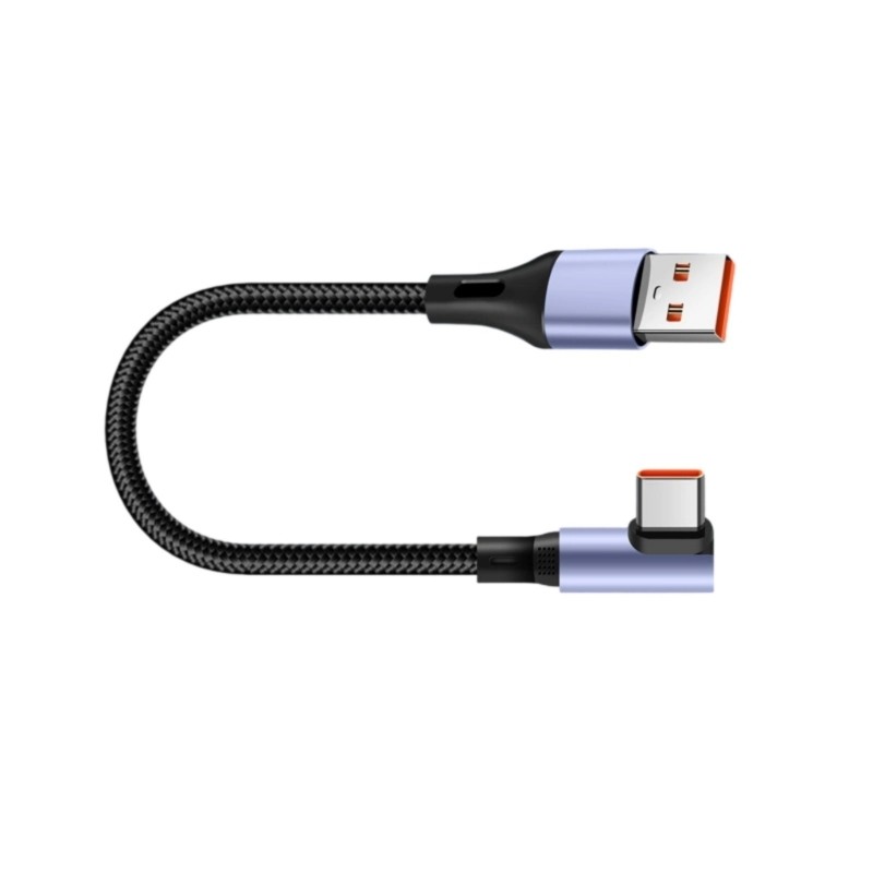 Compact USB to Type C Fast Charging Cable Short Braided Cord 0.15m 0.30m Long