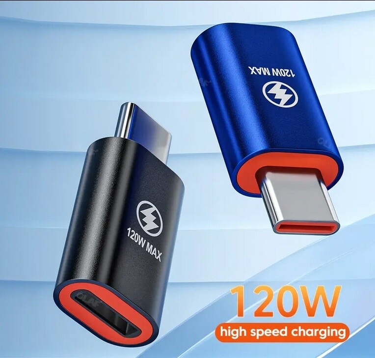 120W IOS Female To Type-C USB-C Male Adapter For iPhone, iPad, Mac gallery