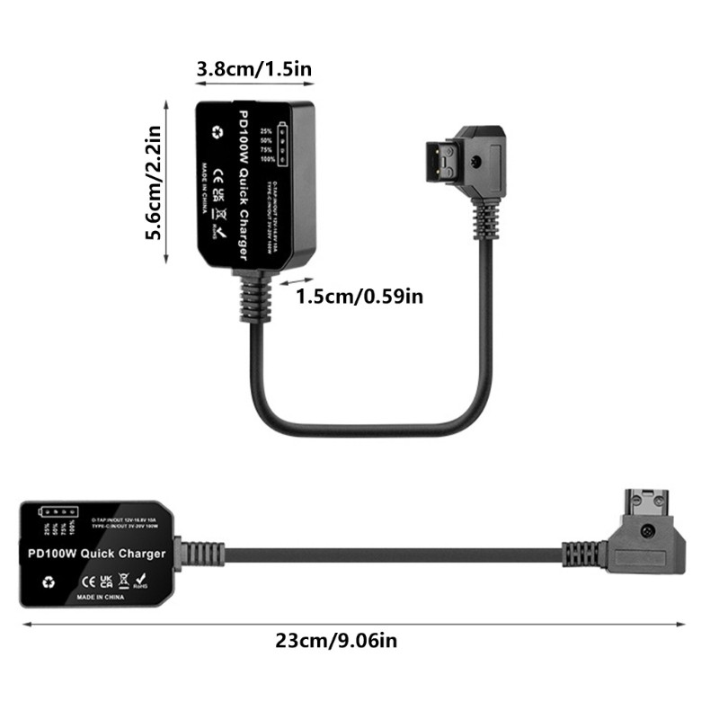 Multi Protocol Supported Type C D-Tap V Mount Battery Adapter for Quick Charging gallery
