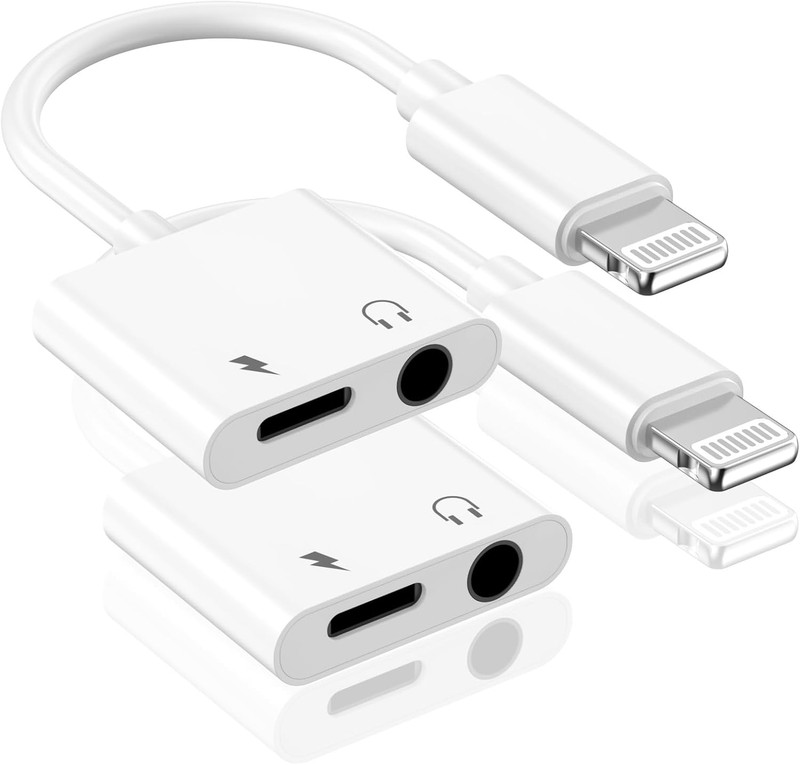 2 Pack [Apple MFi Certified] Lighting to 3.5 mm Headphone Jack Adapter, White