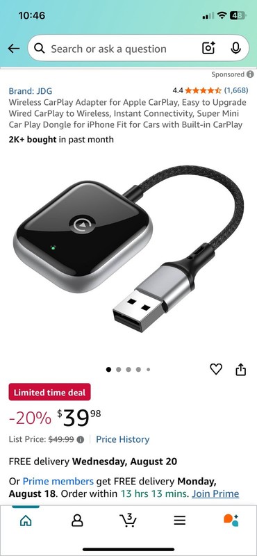 Apple Carplay Wireless Adapter for iPhone Convert Wired to Wireless gallery