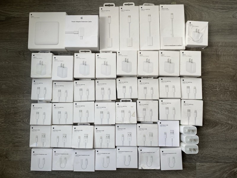 Apple Accessories Lot 48 Pcs USB-C Lightning Chargers Cables Open Box