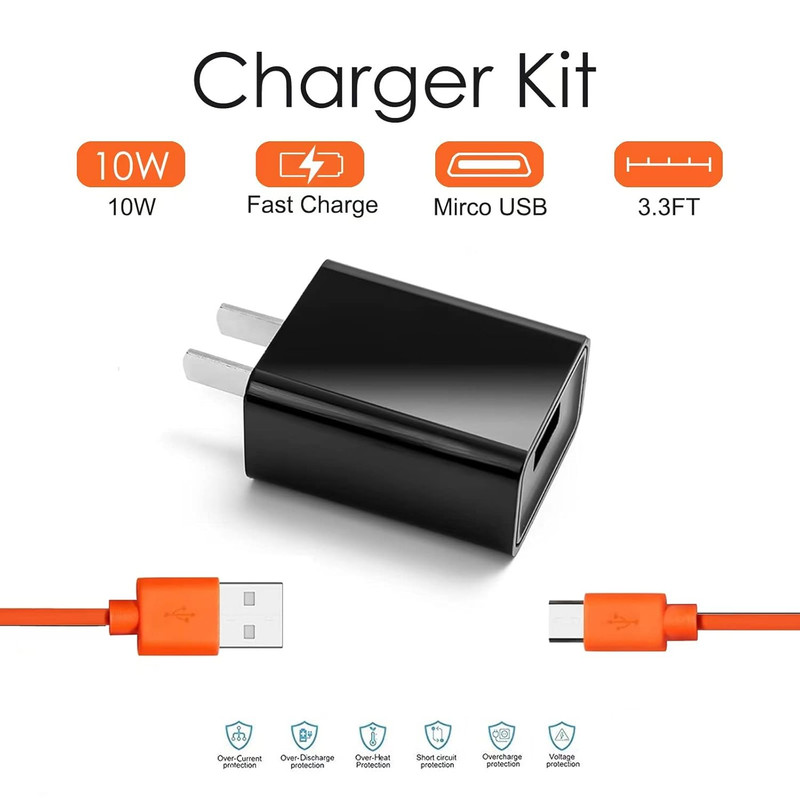 Fast Wall Charger Charging Cable Cord & Replacement Ring Doorbell Orange gallery