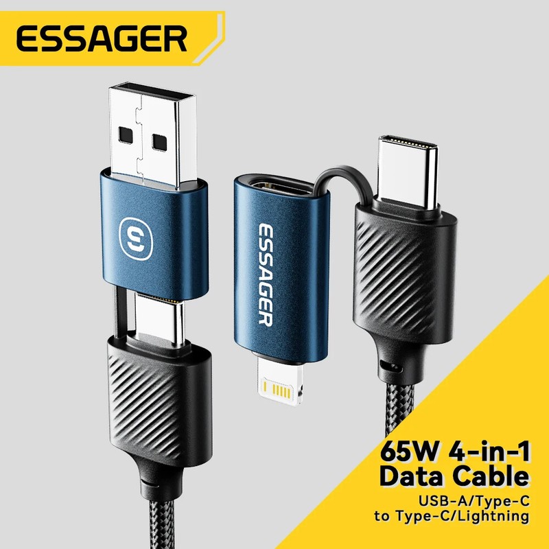 New 4 in 1 USB C Data Cable Type C PD 65W Fast Charging Wire For iPhone 15 14 13 gallery